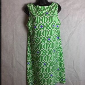 Jude Connally Large Green White Purple Dress